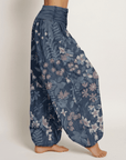 ZenPetal™ Cotton Harem Pants – Soft Floral Comfort with Easy Elastic Waist