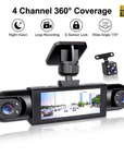 RoadHalo™ 360 Dash Cam – Capture Every Angle Day and Night – 32GB SD card Included
