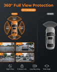 RoadHalo™ 360 Dash Cam – Capture Every Angle Day and Night – 32GB SD card Included