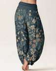 ZenPetal™ Cotton Harem Pants – Soft Floral Comfort with Easy Elastic Waist