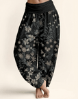 ZenPetal™ Cotton Harem Pants – Soft Floral Comfort with Easy Elastic Waist