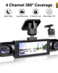 RoadHalo™ 360 Dash Cam – Capture Every Angle Day and Night – 64GB SD card Included
