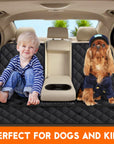 Dog Car Seat Cover, Back Seat Cover for Dogs Pet Car Seat Protector Waterproof Bench Car Seat Cover, Non-Slip Reat Seat Cover Fits Middle Armrest for Most Cars Trucks Suvs - Black
