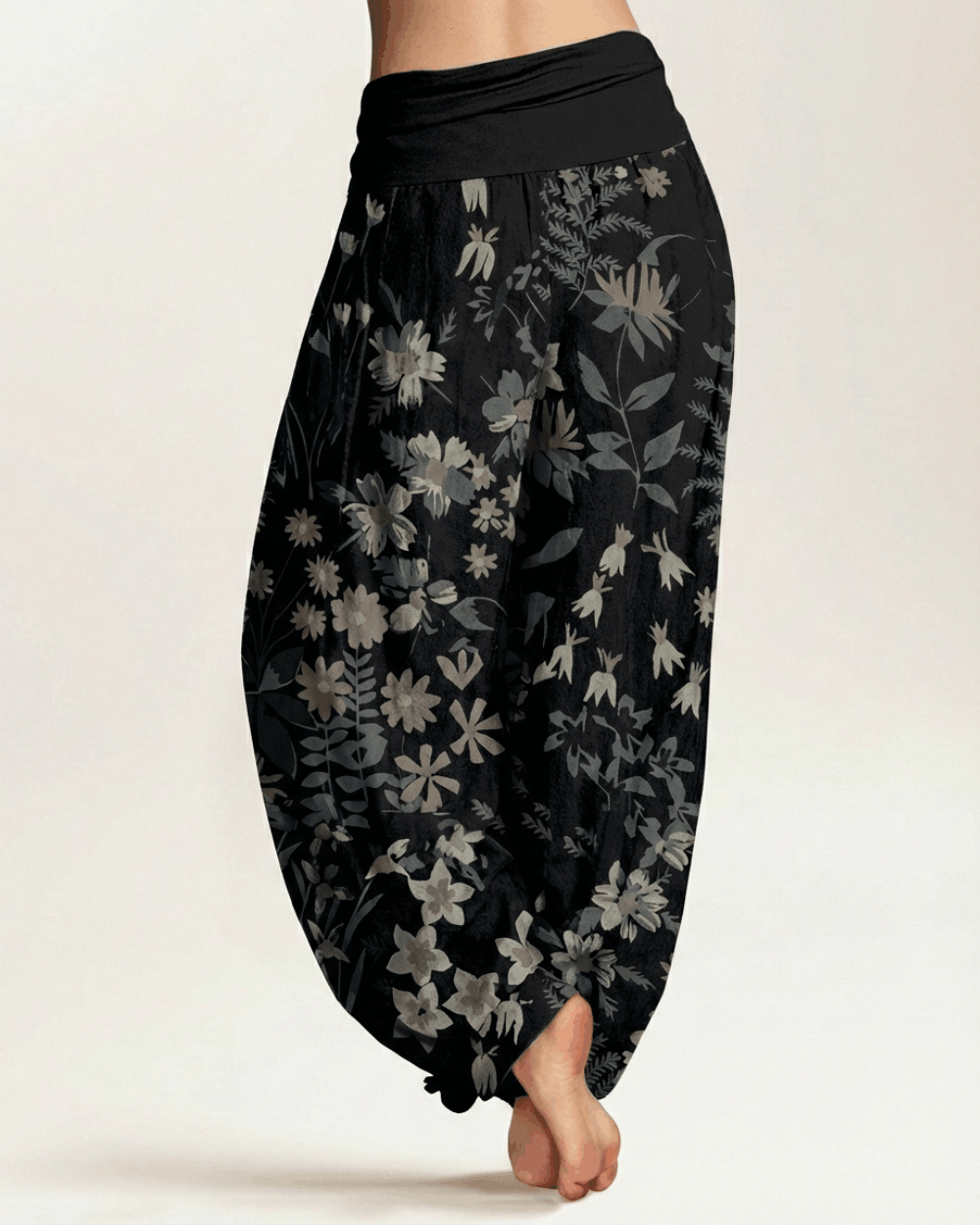 ZenPetal™ Cotton Harem Pants – Soft Floral Comfort with Easy Elastic Waist