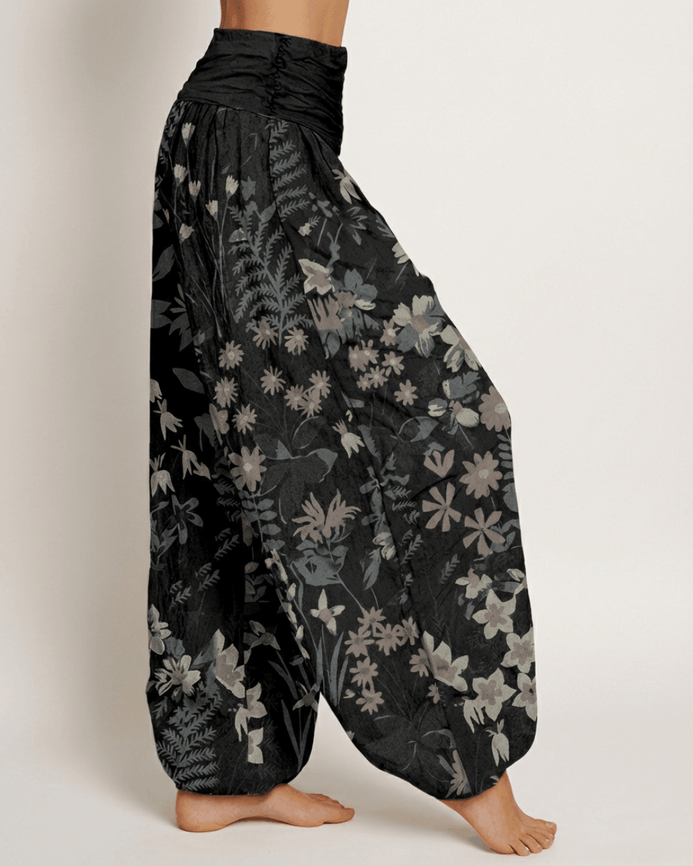 ZenPetal™ Cotton Harem Pants – Soft Floral Comfort with Easy Elastic Waist
