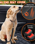Dog Car Seat Cover, Back Seat Cover for Dogs Pet Car Seat Protector Waterproof Bench Car Seat Cover, Non-Slip Reat Seat Cover Fits Middle Armrest for Most Cars Trucks Suvs - Black
