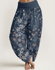 ZenPetal™ Cotton Harem Pants – Soft Floral Comfort with Easy Elastic Waist