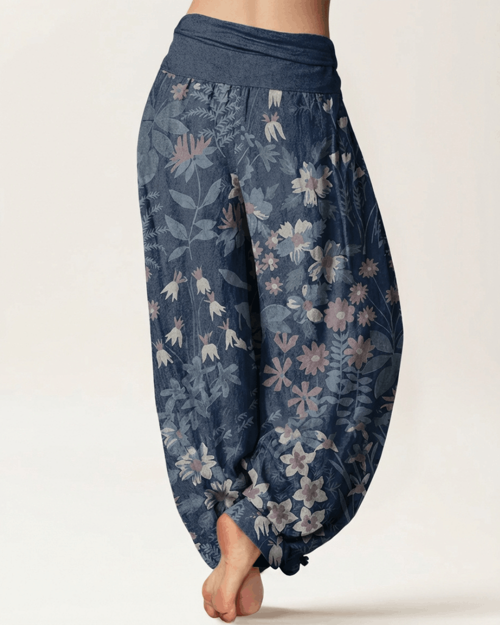 ZenPetal™ Cotton Harem Pants – Soft Floral Comfort with Easy Elastic Waist